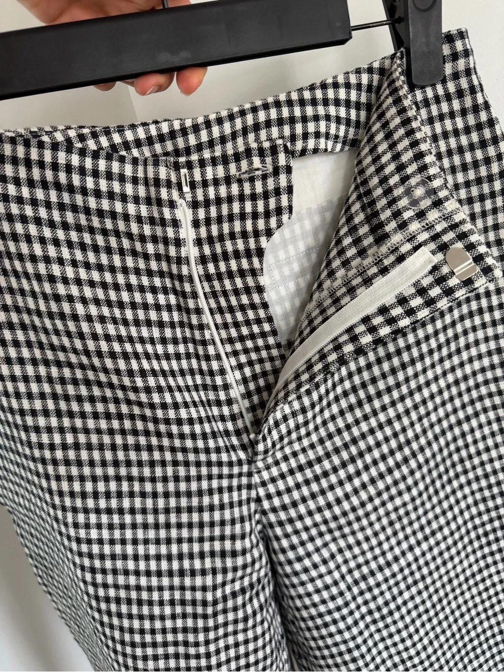 Reformation black and white gingham check Joni pants size 2